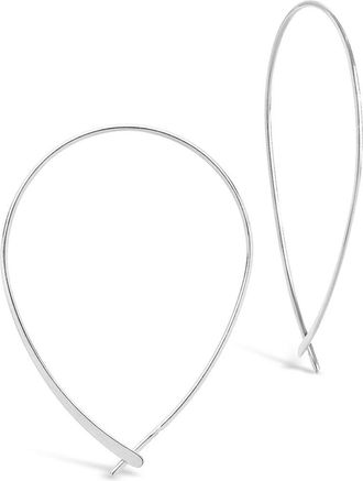 Sterling Forever Sterling Silver Delicate Threader Hoop Earrings