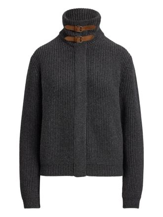 Ralph Lauren Collection ribbed buckled-neck cardigan - women - Cashmere - S - Grey