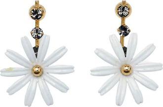 Marni Orecchini a cerchio Daisy con cristalli - Bianco