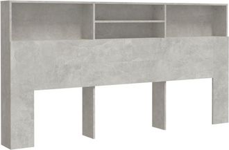 vidaXL Headboard Cabinet Concrete Grey 200x19x103.5 cm Vidaxl