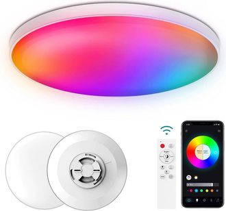 No Brand L&aacute;mpara De Techo Led De 30 Cm, Rgb 2700k-6500k, Bluetooth, Aplicaci&oacute;n Inteligente, Wifi, Control Por Voz, Cocina/ba&ntilde;o