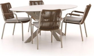 Bellagio la vita attrattiva Bellagio Caronia/Furato ellips 200cm dining tuinset 5-delig stapelbaar