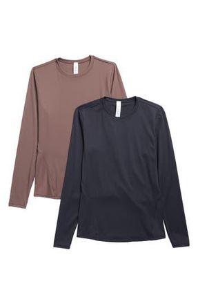 Yogalicious Zenly Zena Assorted 2-Pack T-Shirts in Classic Brown/Black at Nordstrom Rack, Size X-Small
