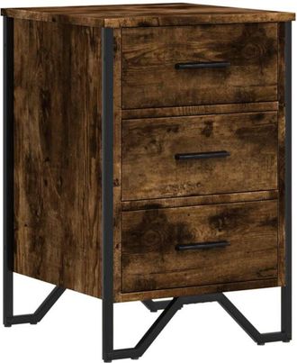 vidaXL Vidaxl - Mesita De Noche Madera De Ingenier&iacute;a Roble Ahumado 40x41x60 Cm