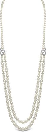 Yoko London Collana in oro bianco 18 carati con diamanti e perle