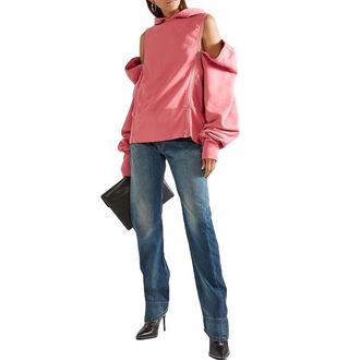 TRE by Natalie Ratabesi Zip-embellished cotton-jersey hoodie - Current Size S