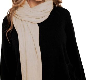 Brodie Cable Knit Cashmere Scarf In Cygnet