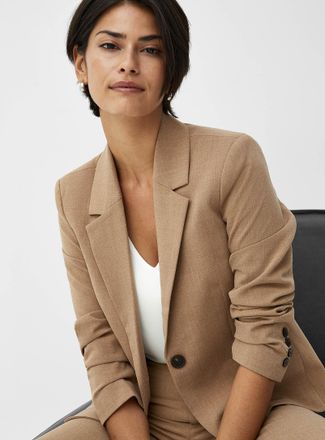 Contemporaine Womens Cropped single-button stretch Blazer Jacket