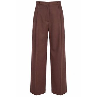 Tela Wijde broek - Dames - Broeken - Bruin - Maat: XS