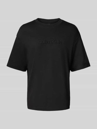 Calvin Klein Oversized T-Shirt mit Label-Stitching in Black, Gr&ouml;&szlig;e L