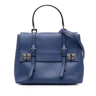 Prada Pre-owned Prada Medium Saffiano Cuir Double Turnlock Satchel Ladies 7V0L1YRXJVSFTTPS