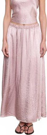 Enza Costa Textured Satin Celeste Maxi Skirt In Rose Blush