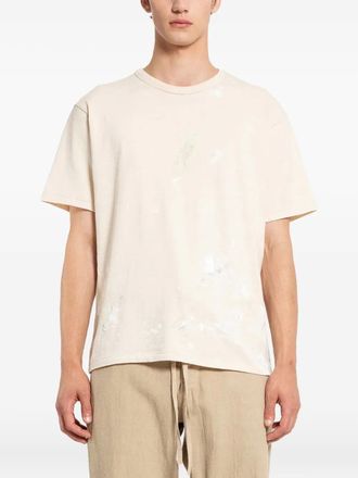 Taiga Takahashi paint-splatter cotton T-shirt - Neutrals