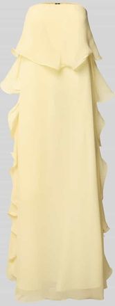 Vero Moda Maxikleid aus Chiffon Modell IRIS in Hellgelb, Gr&ouml;&szlig;e XL