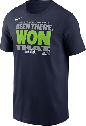 Nike Seattle Seahawks 2025 NFC West Champions Trophy Collection Nike Mens NFL T-Shirt in Blue | N19941S78Z-KZ5