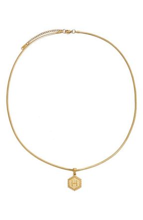 Petit Moments Initial Pendant Necklace in Gold-H at Nordstrom