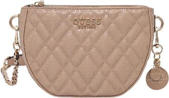 Guess Isemay Crossbody Tas - Dames - Schoudertassen - Beige - ONE Size - Polyester - Tassen