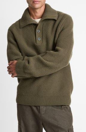 Vince Honeycomb Moc Neck Sweater in Leaf at Nordstrom Rack, Size Small