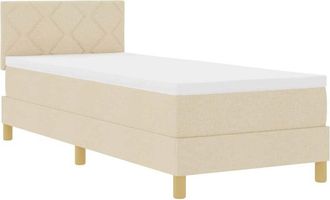 vidaXL Cama Box Spring Con Colch&oacute;n Con Colch&oacute;n Crema 80 X 200 Cm Tela Vidaxl