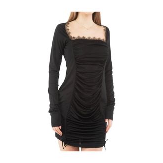 Moschino Dames, Jurken, Zwart, Maat: XL Viscose