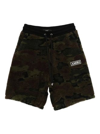 Amiri fleece drawstring shorts - men - Polyester - L - Green