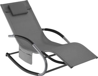 TecTake Tumbona de jard&iacute;n, ergon&oacute;mica, funci&oacute;n oscilante, gris