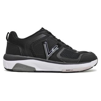 Vionic WStrider Leather Textile Womens Low Top Trainers - Black Charcoal - Size:UK 4.5