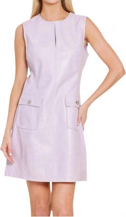 Dolce Cabo Faux Croc Sleeveless Dress In Lilac