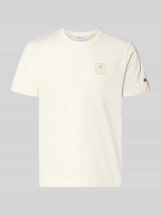 Champion T-Shirt mit Logo und Rundhalsausschnitt in Offwhite, Gr&ouml;&szlig;e XXL