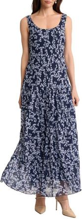 Jones New York Spring Print Sleeveless Maxi Dress in Pacific Navy /Natural White at Nordstrom, Size X-Small