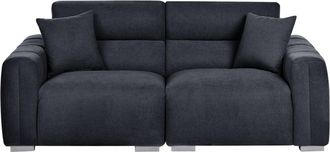 Beliani Sof&aacute; de 3 plazas 3 personas de tejido negro