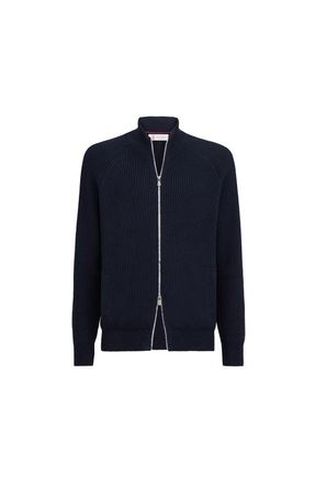 Brunello Cucinelli Malfil&eacute; cotton cardigan in Blue at Nordstrom, Size 52 It