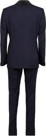 Tom Ford Mens Suit Navy Blue Wool-Silk Suits