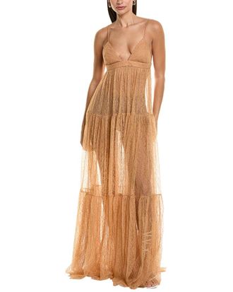 Michael Kors Lace Tiered Bra Silk Gown