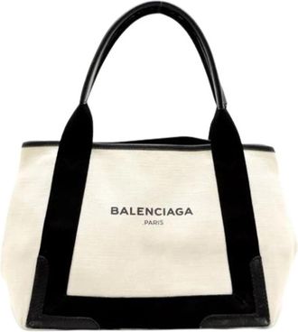 Balenciaga Pre-owned Vintage Tote Bag - Dames - Vintage Shopper - Wit - ONE Size - Leer - Vintage