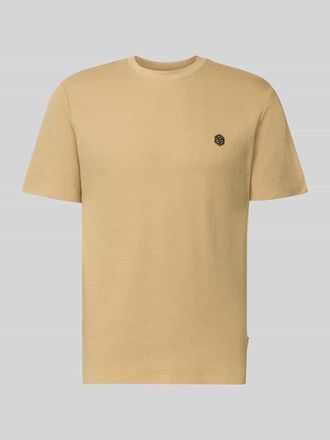 Blend T-Shirt mit Label-Detail Modell FILLIP in Beige, Gr&ouml;&szlig;e 3XL