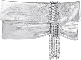 Jimmy Choo London Zandra Shimmer Suede - Dames - Clutches - Grijs - ONE Size - Leer - Tassen