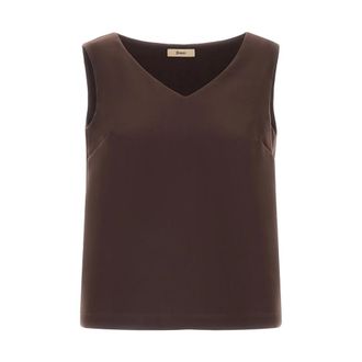 Herno Sleeveless Tops, female, Brown, Size: S Top