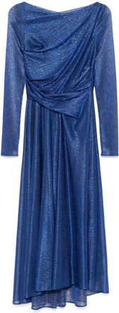 Talbot Runhof gathered midi dress - Blue