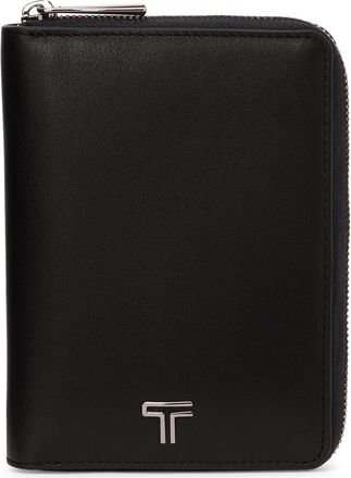 Tumi Belden Zip Around Leather Passport Case in Black/Gunmetal at Nordstrom