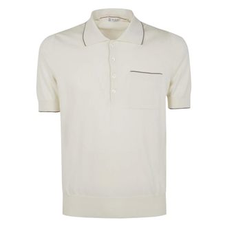 Brunello Cucinelli Polo Shirts, male, Beige, 3XL, Classic Polo Shirt