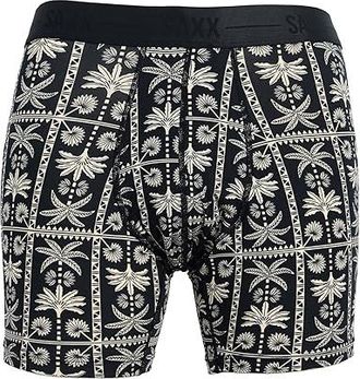 Saxx Underwear Smooth Luxe Micro Modal Boxer Brief Mens Underwear Tropic Royale/Black : 2XL, Elastane/Modal