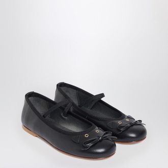 BONPOINT Joie Black Leather Ballet Flats