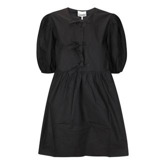 Ganni Dames, Jurken, Zwart, Maat: XS Katoen