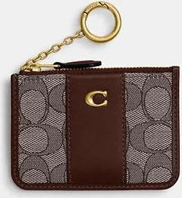 Coach Essential Mini Id Card Case In Signature Jacquard