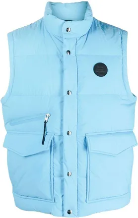 Woolrich Blue Polyester Sleveless Mens Jacket