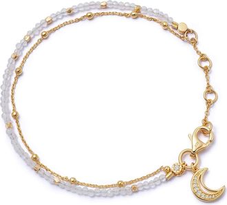Astley Clarke Gold Fine Biography Moonstone Moon Bracelet at Nordstrom