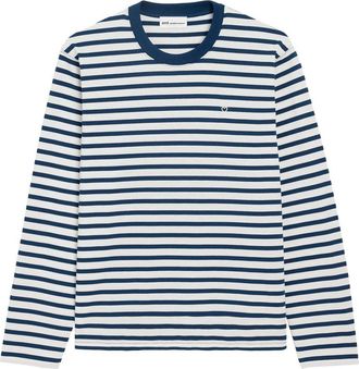 Ami Long Sleeves Boxy Fit Mariniere Teeshirt With Ami de Coeur Patch