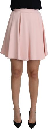 Dolce & Gabbana Pink Tuck Pleat Flare A-line Mini Womens Rayon
