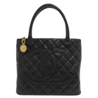 Chanel Black Leather Tote Bag (Pre-Owned)